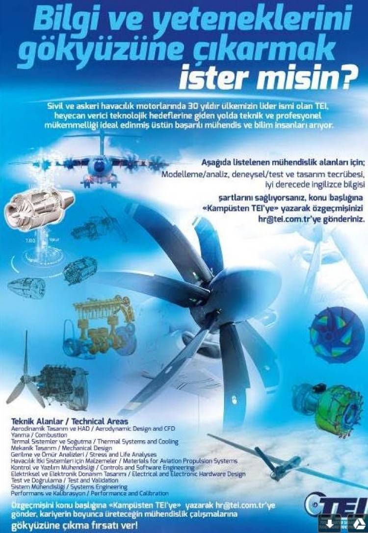 Türk Havacılık Sanayii Mühendis ve Mühendis Adayları Arıyor